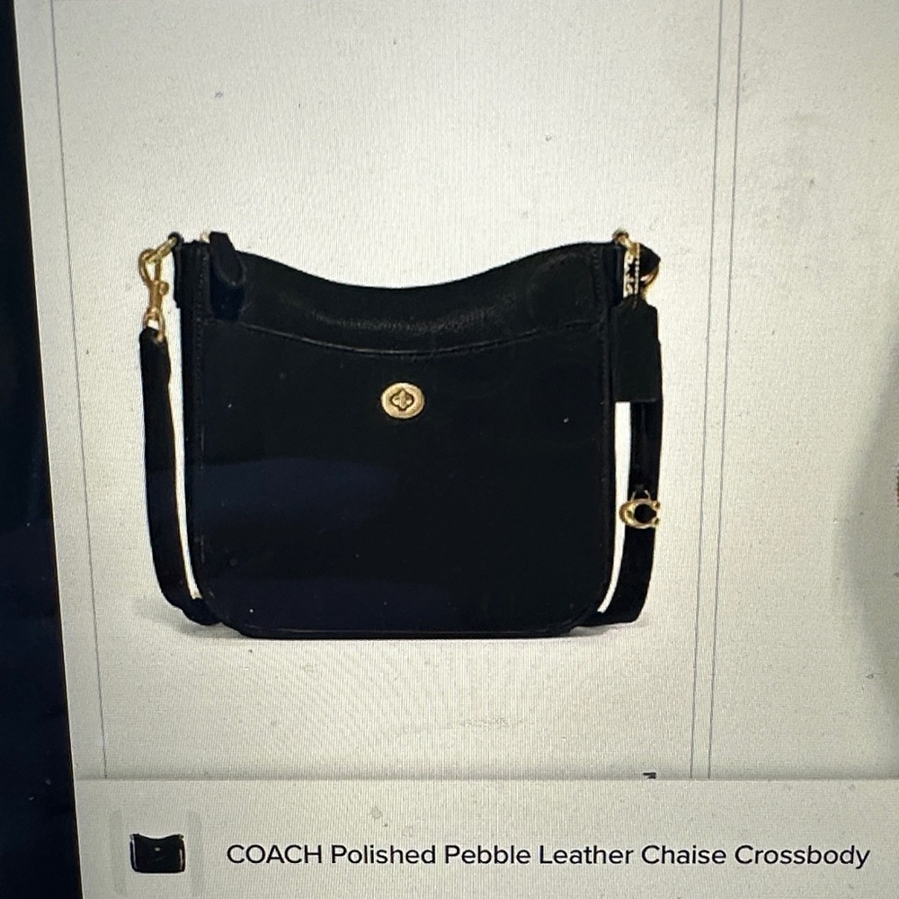New with Tags -Coach Black Leather Chaise Crossbody Bag